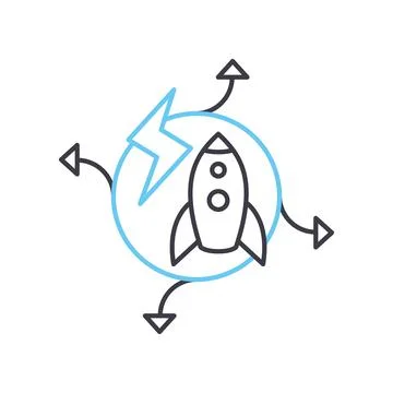 Rapid development line icon, outline symbol, vector illustration, concept sign Stock Illustration