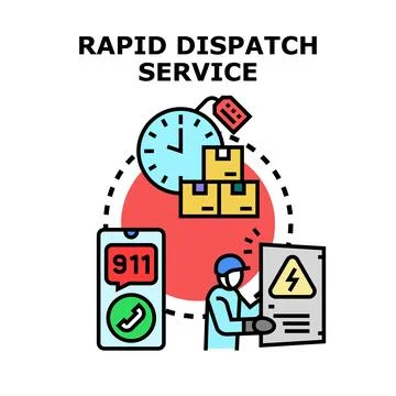 Rapid dispatch service urgent delivery concept Stock Illustration