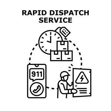 Rapid dispatch service urgent delivery concept Stock Illustration