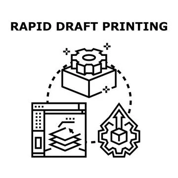 Rapid draft printing process concept illustration Stock Illustration