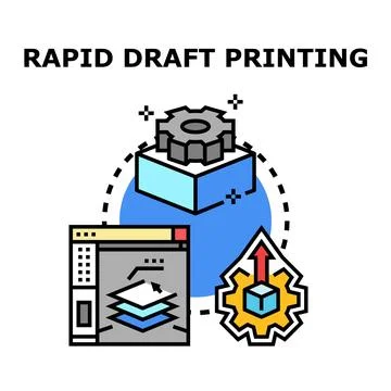 Rapid draft printing process concept illustration Stockillustratie