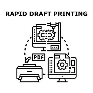 Rapid draft printing process workflow development イラスト素材