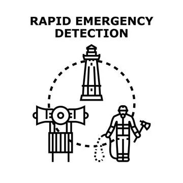 Rapid emergency detection and response system Stock Illustration