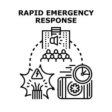 Rapid emergency response management system concept icon Stock Illustration