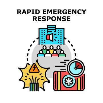 Rapid emergency response management system concept icon Stock Illustration