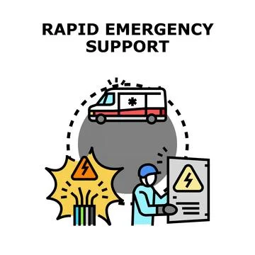 Rapid emergency support for electrical hazard problem Stock Illustration
