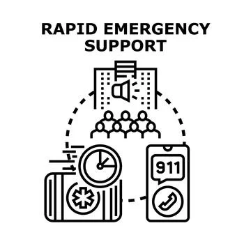 Rapid emergency support services providing crucial urgent assistance Stock Illustration