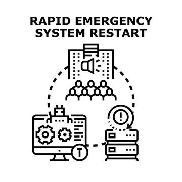 Rapid emergency system restart concept vector illustration Stock Illustration