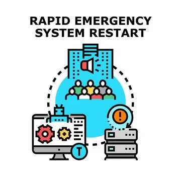 Rapid emergency system restart concept vector illustration Stock Illustration