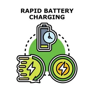 Rapid fast battery charging technology concept Stockillustratie