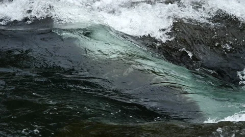 Rapid flow of crystal clear water in a mountain river 5 Stock Footage 137874229