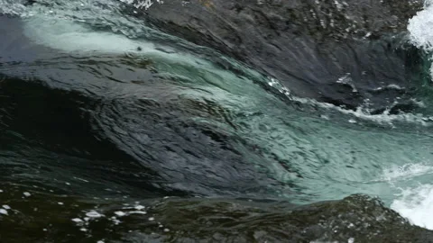 Rapid flow of crystal clear water in a mountain river 8 Video stock 137874546