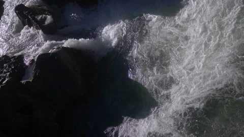 Rapid flow of a mountain river in a rocky gorge in the mountains Stock-Footage 190762326