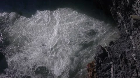 Rapid flow of a mountain river in a rocky gorge in the mountains Stock-Footage 190770317