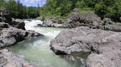 Rapid flow of the mountain river in a wild area. 스톡 동영상 28739008