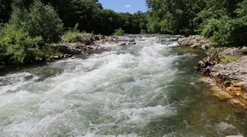 Rapid flow of the mountain river in a wild area. Stock Footage 28741272