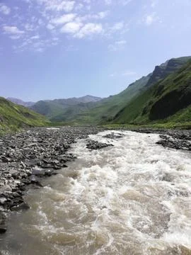 Rapid flow of the river 스톡 사진