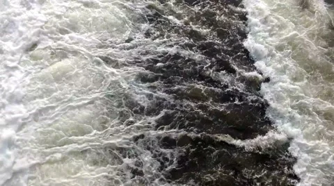 Rapid flow of water in river Stock Footage 45587830