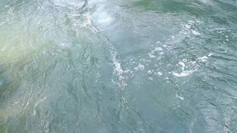 Rapid flow of water on surface of mountain river close-up Stock-Footage 255032125