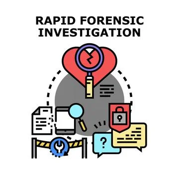 Rapid forensic investigation analyzing cyber data security Stock Illustration