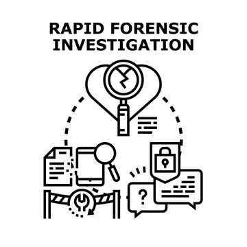 Rapid forensic investigation analyzing cyber data security Stock Illustration