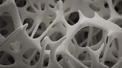 Rapid growth of human bone, close-up, scanning electron microscope, 3d Video stock 252788341