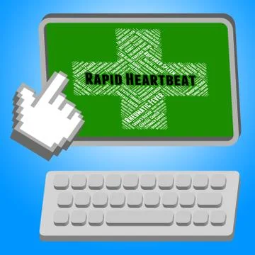 Rapid Heartbeat Means Pulse Trace And Disorders Illustrazione stock