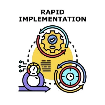Rapid implementation process for business development Stock Illustration