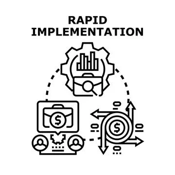 Rapid implementation process for business development workflow Stock Illustration