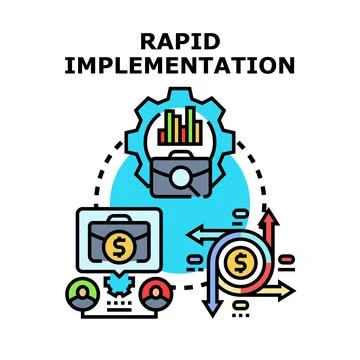 Rapid implementation process for business development workflow Stock Illustration