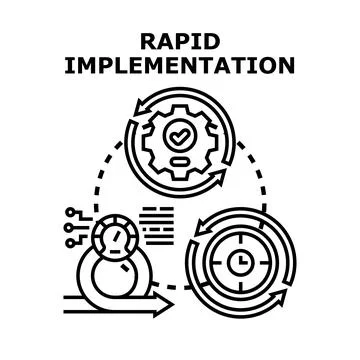Rapid implementation process for business development Stock Illustration
