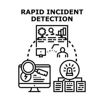 Rapid incident detection and cybersecurity management system Stock Illustration