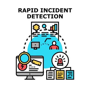 Rapid incident detection and cybersecurity management system Stock Illustration