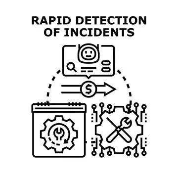 Rapid incident detection and system problem solving Stock Illustration