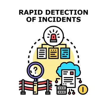 Rapid incident detection system alerting security issues Ilustración de archivo