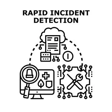 Rapid incident detection system protecting data security Stock Illustration