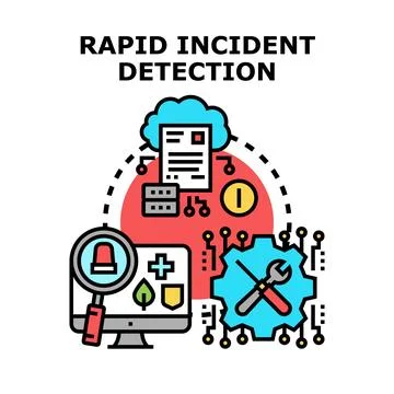 Rapid incident detection system protecting data security Stockillustratie