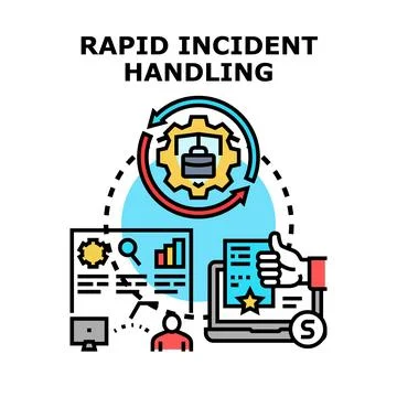 Rapid incident handling process concept illustration Stock Illustration