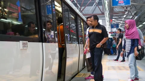 Rapid KL's Light Rail Transit provides convenient access to commuters daily Stock Footage 56147312