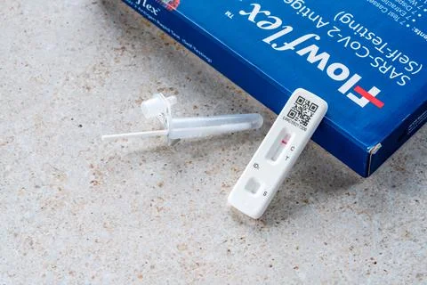 Rapid lateral flow test kit Foto stock