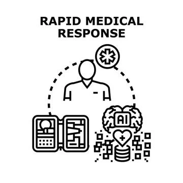 Rapid medical response using artificial intelligence in healthcare Stock Illustration