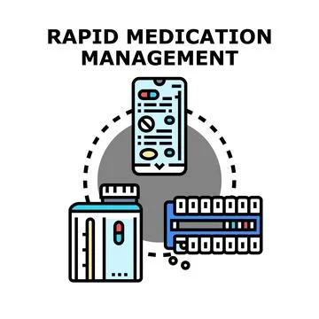 Rapid medication management vector illustration concept Stock Illustration