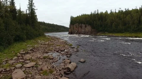 Rapid mountain river with rifts Stock Footage 136033902