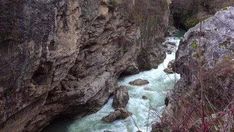 Rapid mountain river with turquoise water. Caucasus mountains, Belaya river Stock Footage 168149128