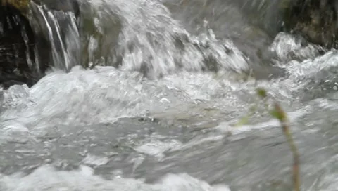 Rapid mountain stream with stones Stock Footage 8639881