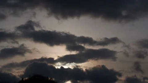 Rapid movement of clouds, windy weather, movement of the sun in the sky Stock-Footage 152488768