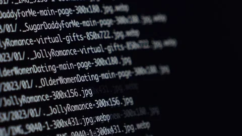 Rapid movement of code lines on a dark screen, showcasing dynamic programming Stock Footage 295380871