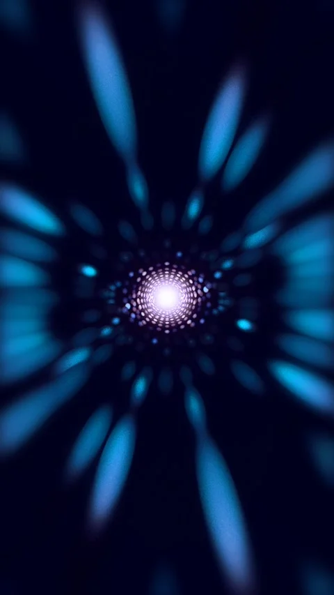Rapid movement through a glowing blue tunnel Vídeos de archivo 330942708