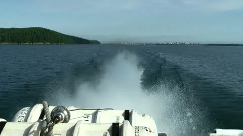 Rapid moving hydrofoil vessel Stock Footage 23561998