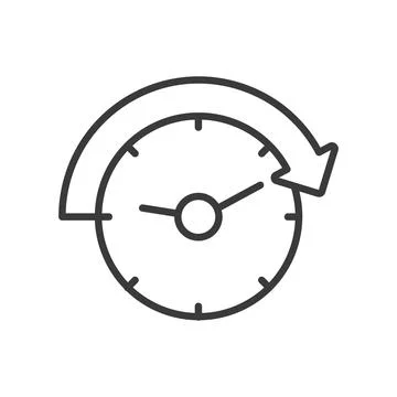 Rapid passage of time icon in line design. Rapid, time, clock, passage, moment Stock-Illustration